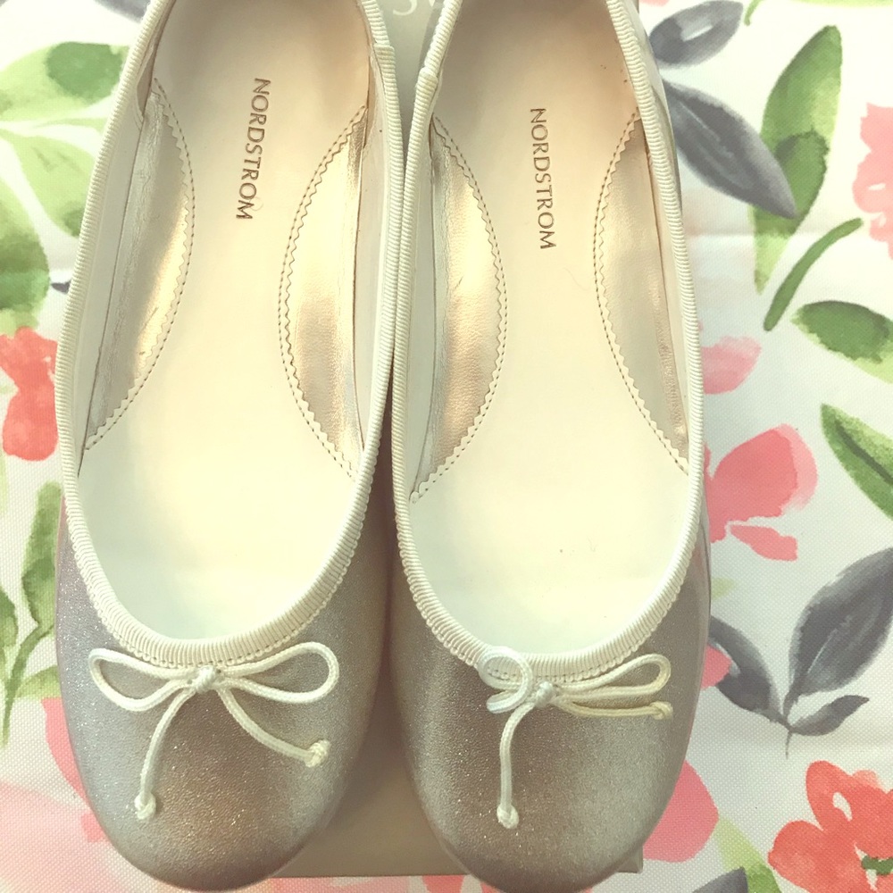 Nordstrom Kids Bella Ballet Flat (Silver)